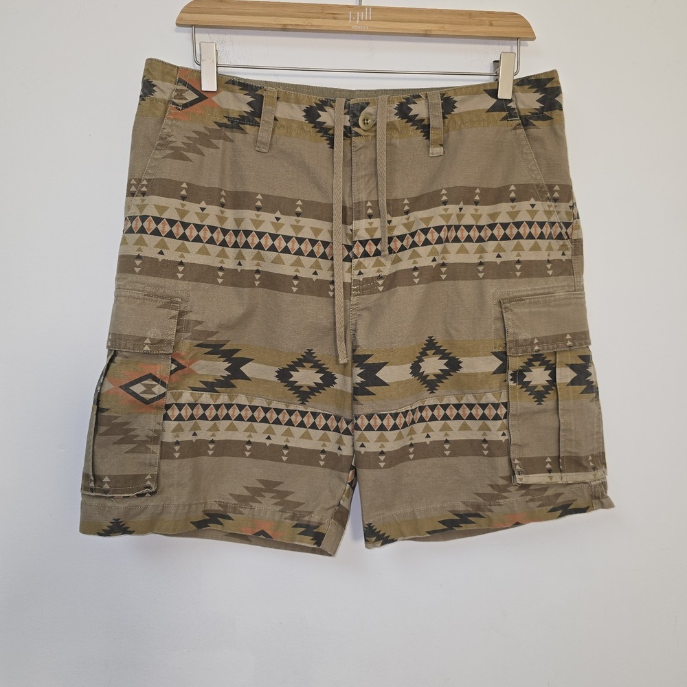 Lucky Brand Southwest Aztec Cargo Shorts Men's Size 34 Canvas 9" Inseam Pockets